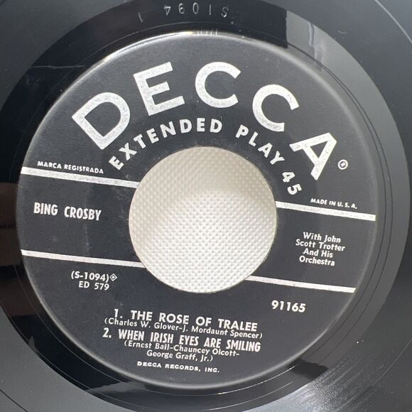 Bing Crosby DOUBLE 7” EP St Patrick's Day 45 Vinyl Set Cardboard Picture Sleeve - Picture 8 of 12